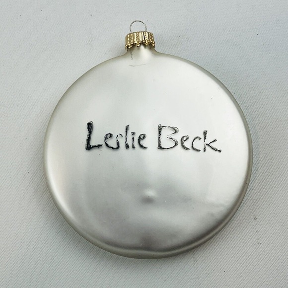 Christmas by Krebs Lakeside Lodge Bear Ornament Box of 2 Disc Glass Leslie Blake - Picture 4 of 7